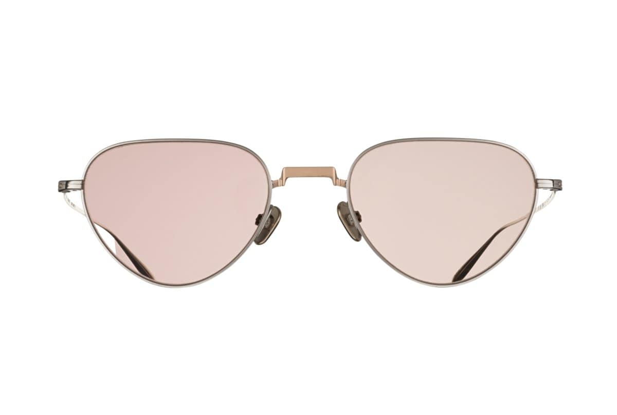 Lunettes de soleil géométriques Massada QUADRATIC Palladium avec verres roses