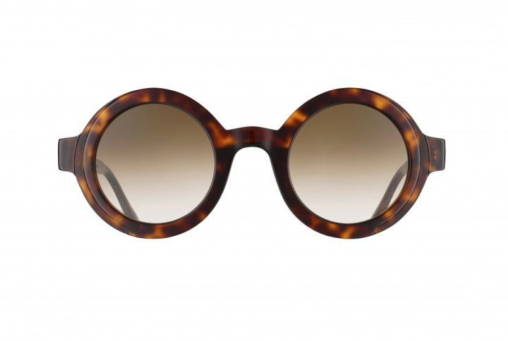 Lunettes de soleil rondes Massada PIERCED HEMISPHERE écaille avec verres bruns dégradés
