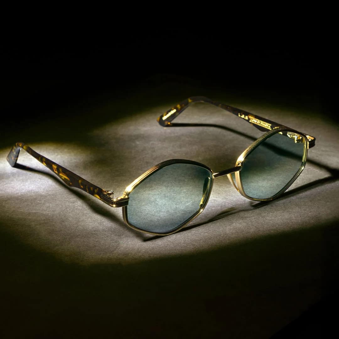 monture solaire homme femme LGR lions of ethiopia tigray gold ecaille verres bleu