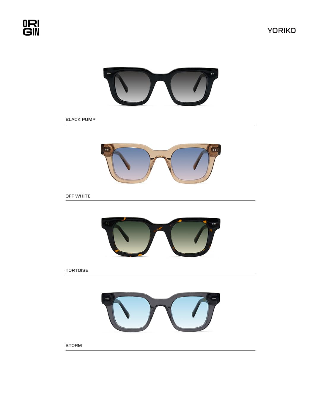 YORIKO COLLECTION les differentes déclinaisons de la Yoriko disponible chez the house of eyewear