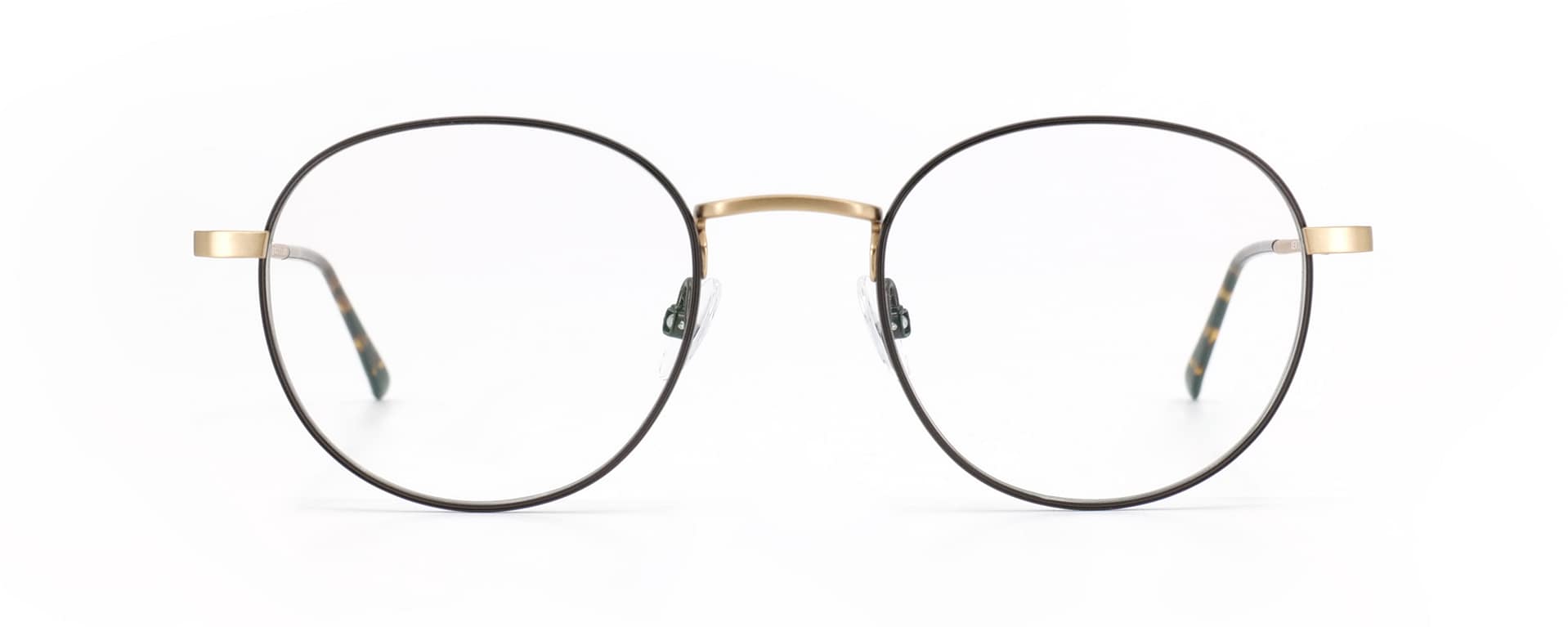 Lunettes Gotti Devito GB-BR brun et or en titane vue de face chez The House of Eyewear rue de Rivoli Paris 1er