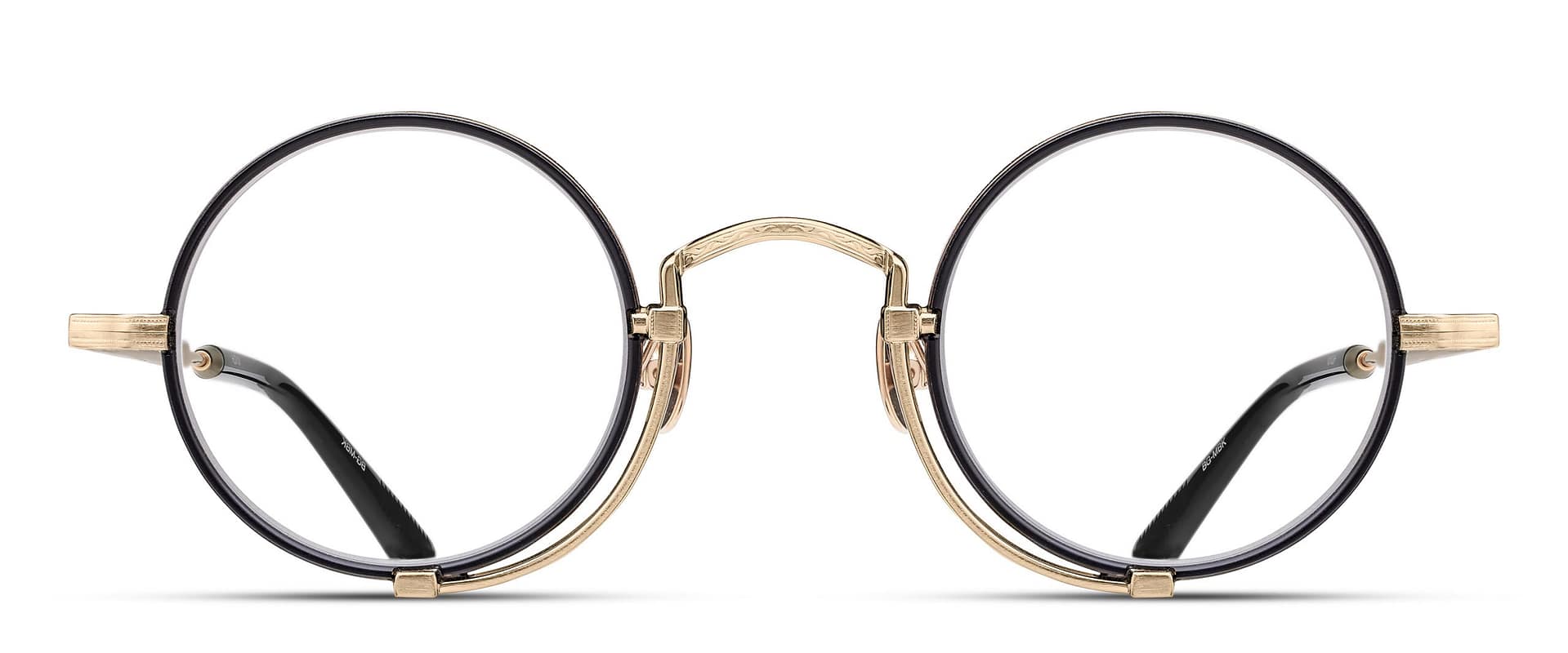 Lunettes Matsuda 10103H BG MBK face rond métal doré et noir – opticien Paris The House of Eyewear