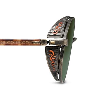 monture solaire homme femme Matsuda M3137 métal titane ovale coque antique gold verres vert monture solaire homme femme Matsuda M3137 métal titane ovale coque antique gold verres vert