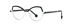 monture optique femme Theo Strip metal grande papillon noire blanche monture optique femme Theo Strip metal grande papillon noire blanche