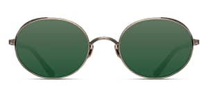 monture solaire homme femme Matsuda M3137 métal titane ovale coque antique gold verres vert monture solaire homme femme Matsuda M3137 métal titane ovale coque antique gold verres vert