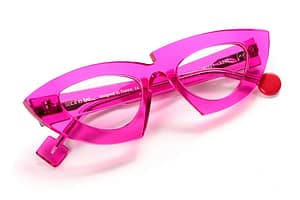 Sabine Be Be Queen rose translucide 3/4 lunettes Sabine Be Be Queen rose translucide 3/4 monture créateur The House of Eyewear Paris