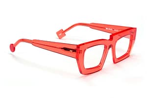 Sabine Be Be Drunk orange translucide profil lunettes Sabine Be Be Drunk orange translucide profil monture épaisse créateur opticien Paris 1er