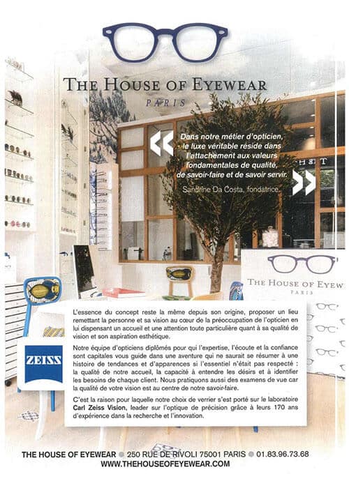 House of eyewear - presse Elle
