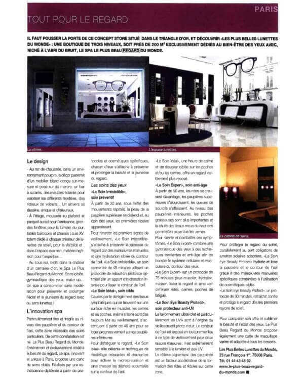 House of eyewear - presse Les Nouvelles Esthétiques SPA