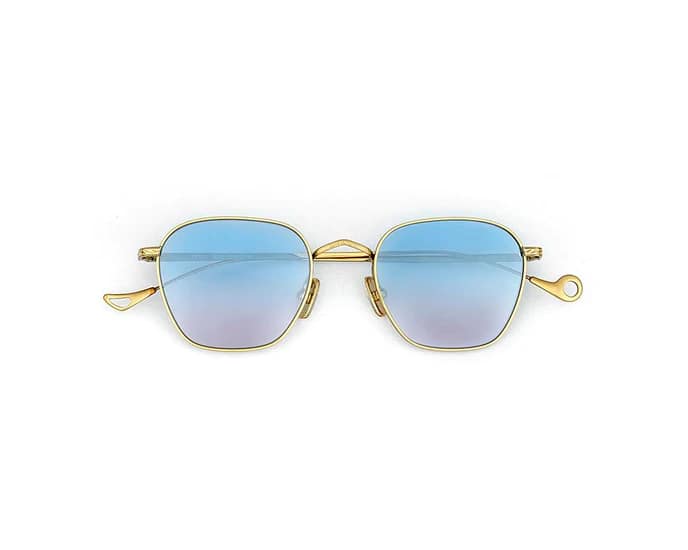 monture solaire homme femme eyepetizer jondal metal carré dorée verres bleu violet