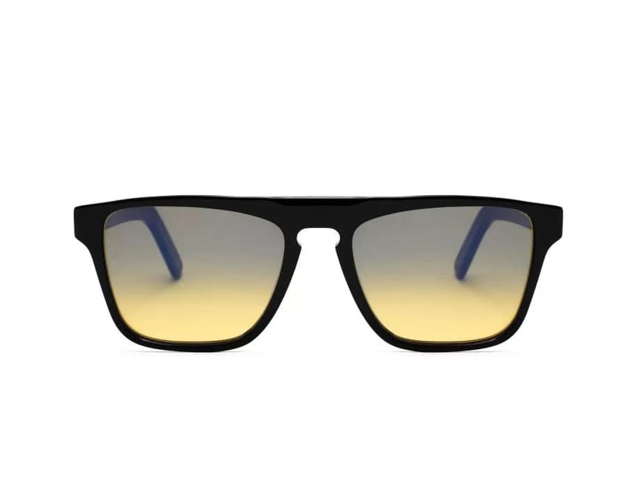 monture solaire homme femme lgr luanda II acetate carre rectangle noire verre violet photochromique