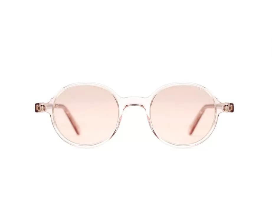 monture solaire homme femme lgr reunion acetate ronde vintage rose translucide verre rose