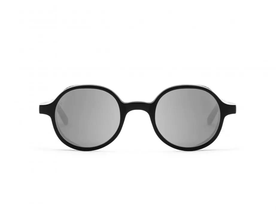 monture solaire homme femme lgr reunion explorer acetate fine ronde noir mat coque