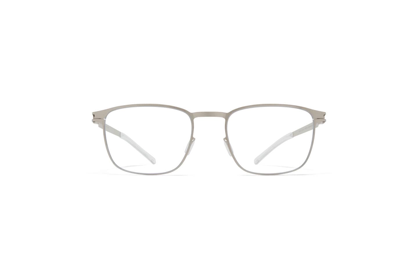 monture homme mykita yotam metal titane rectangulaire grise argent