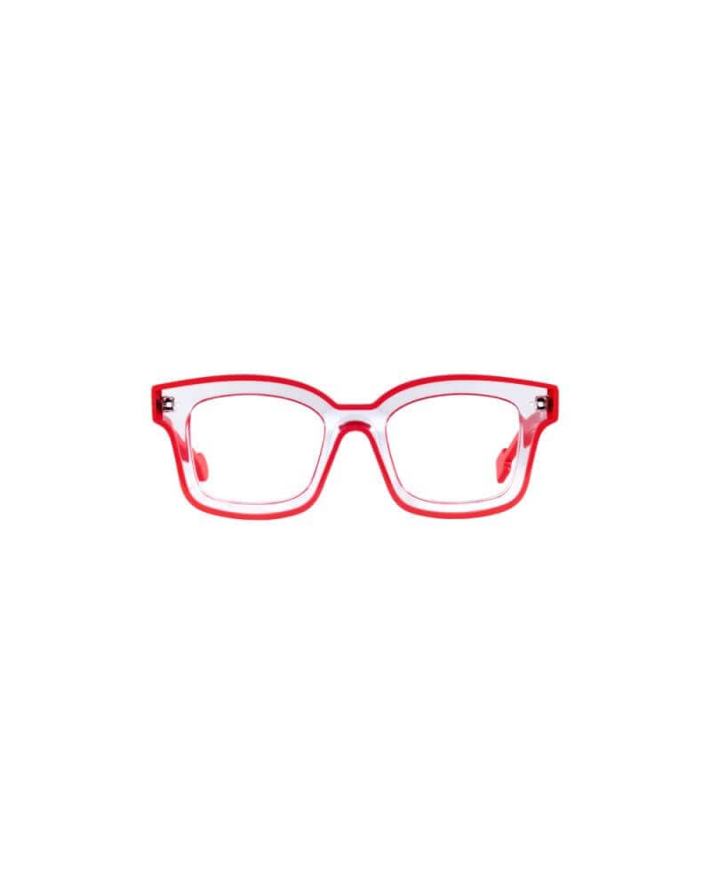 monture optique homme femme sabine acetate epaisse carré rouge cristal be idol