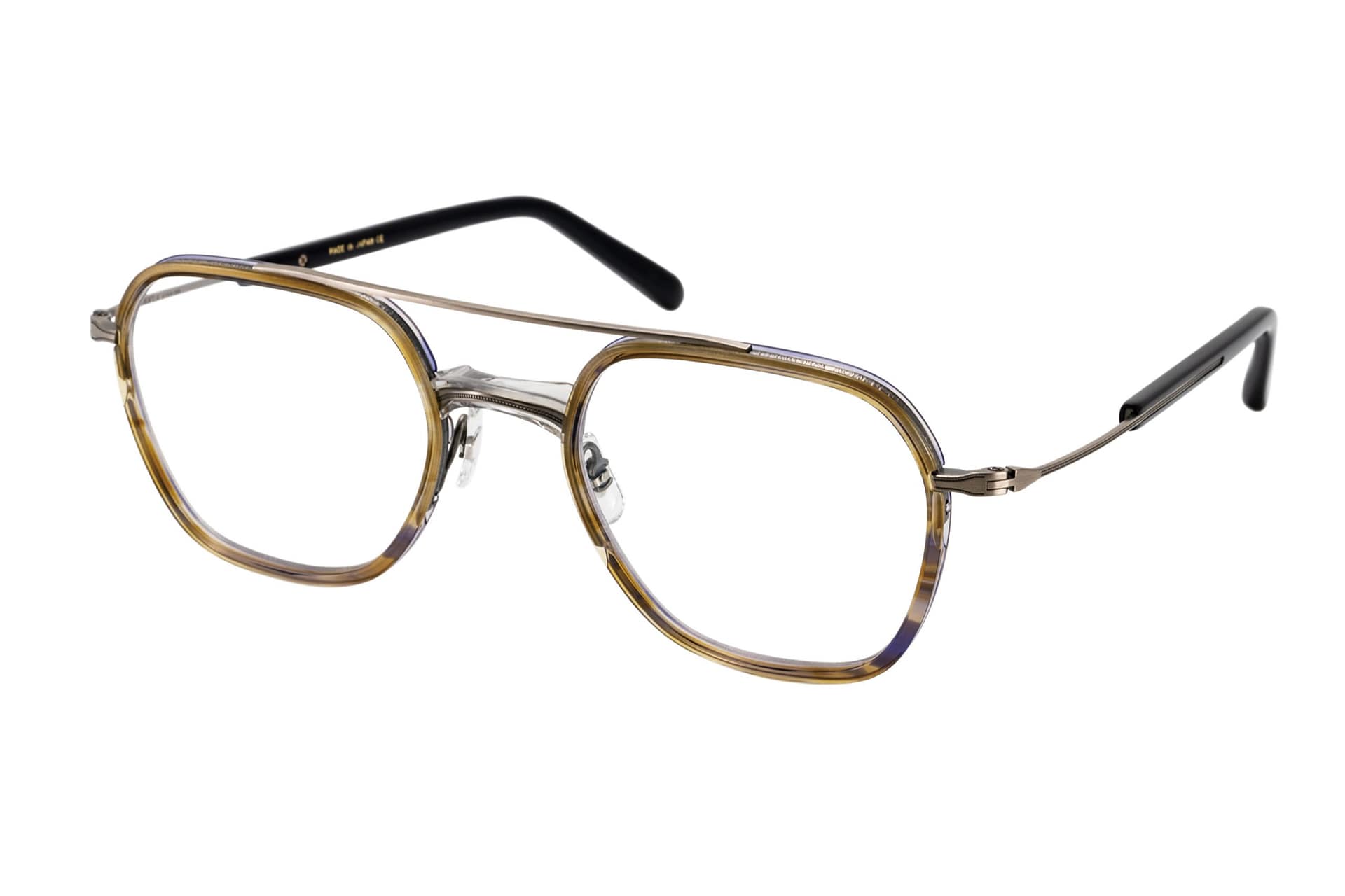 monture optique homme femme masunaga gms115 pilote combiné ecaille argent