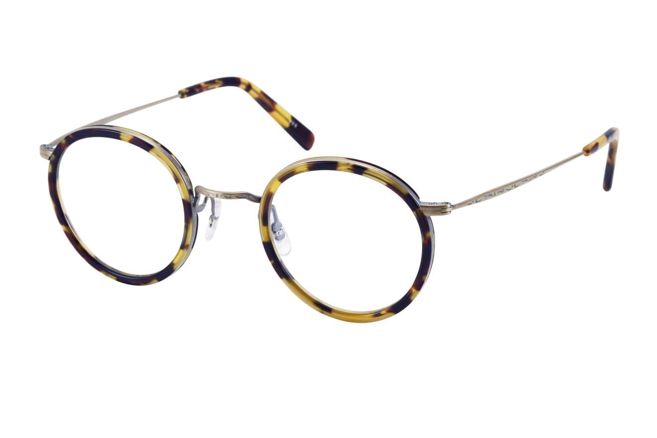 monture optique homme femme masunaga gms804 ronde combine écaille branche titane