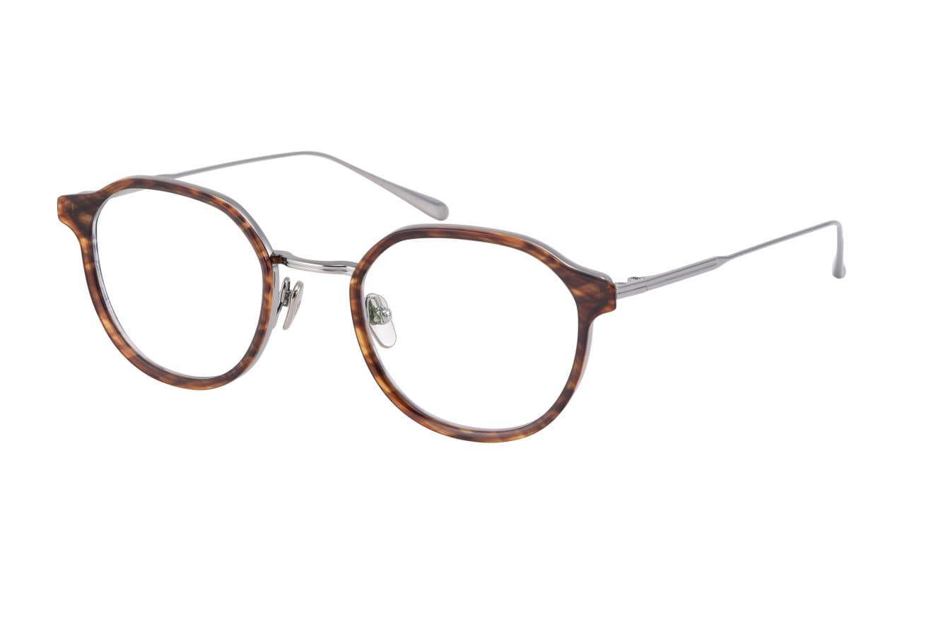 monture optique homme femme masunaga tango combiné ronde ecaille argent