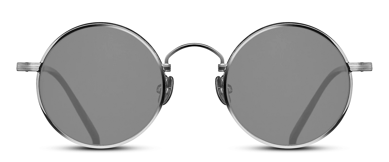 monture solaire homme Matsuda M3100 vintage ronde metal titane argent verres bleu