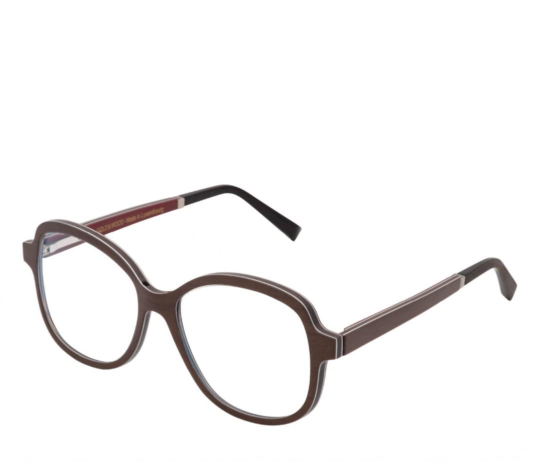 monture optique femme gold and wood ava grande carré bois marron
