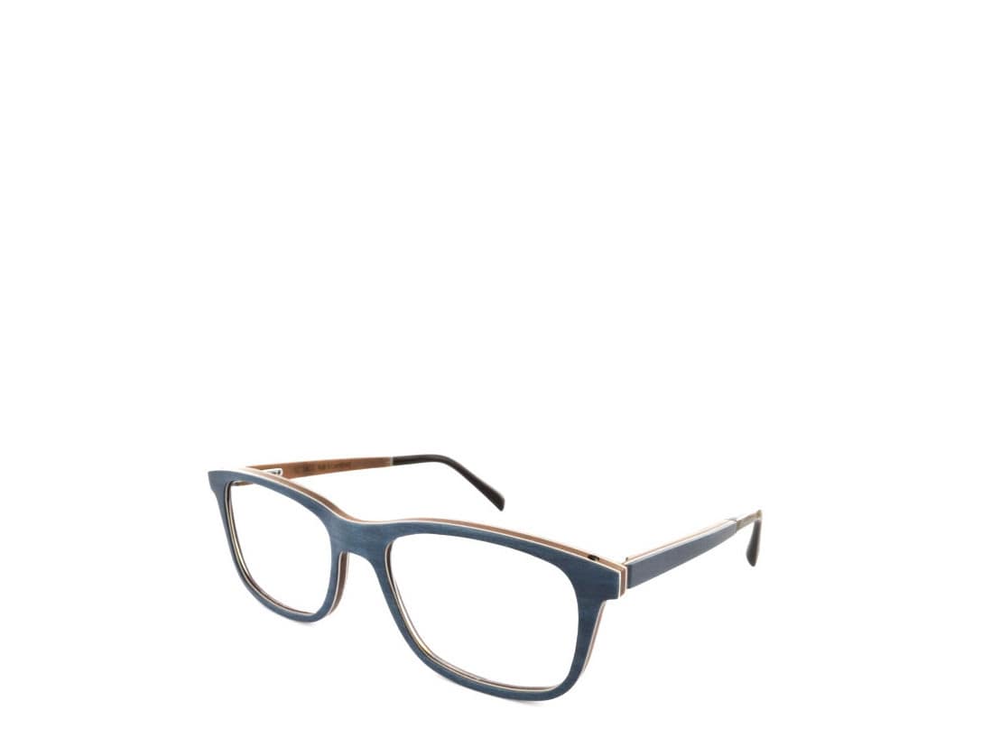 monture optique homme gold and wood neo rectangulaire bois bleu