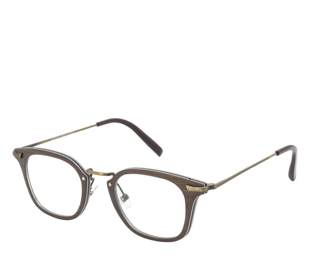 monture optique homme femme gold and wood bora carré rectangulaire combiné bois marron titane