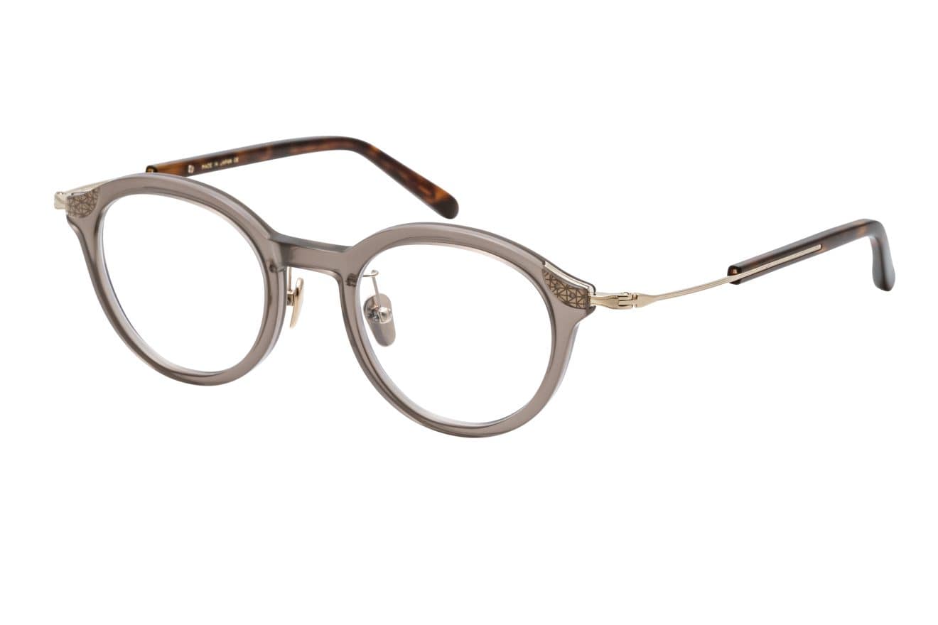 monture optique homme femme masunaga gms123 pantos beige branche doré