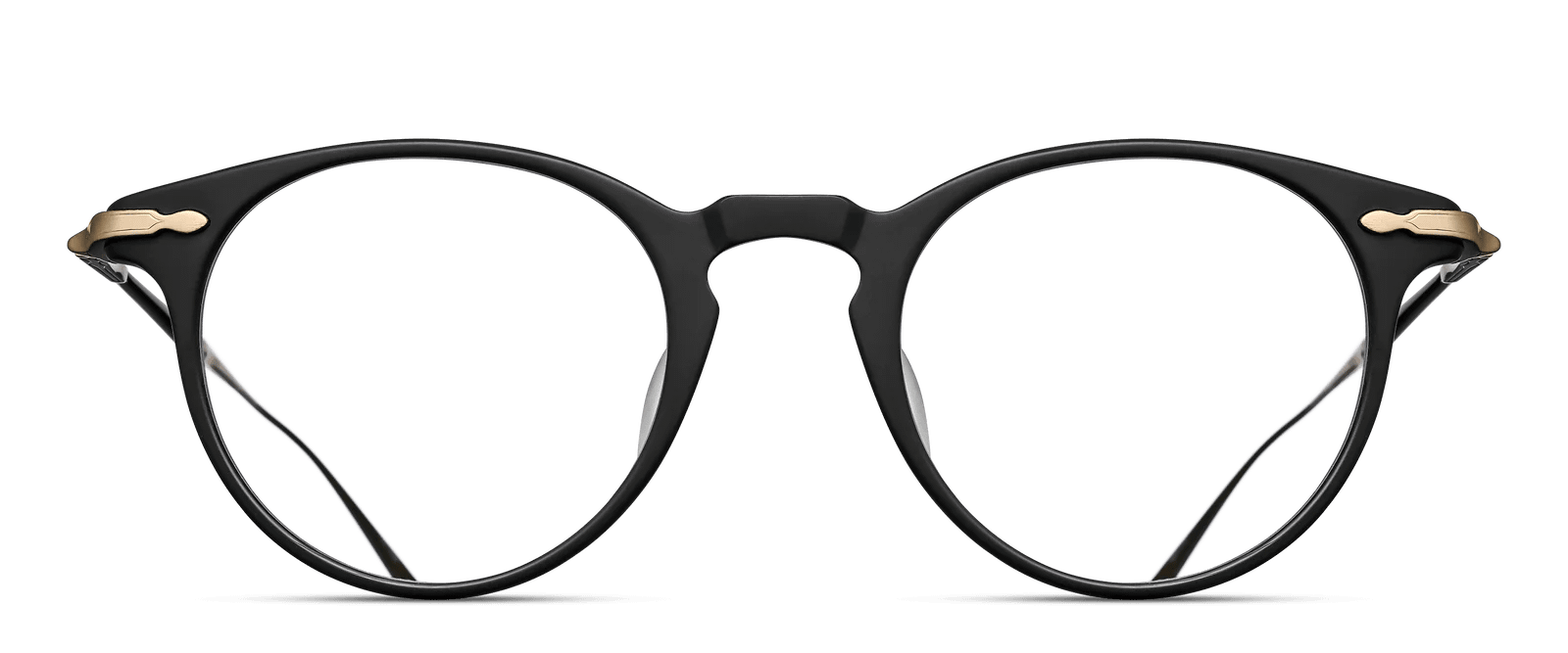monture optique homme femme Matsuda M2056 combiné vintage ronde pantos noir titane gold