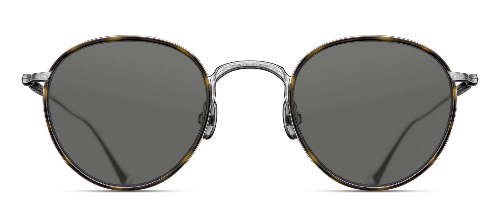 monture solaire homme femme matsuda m3085i pantos ronde titane ecaille argent