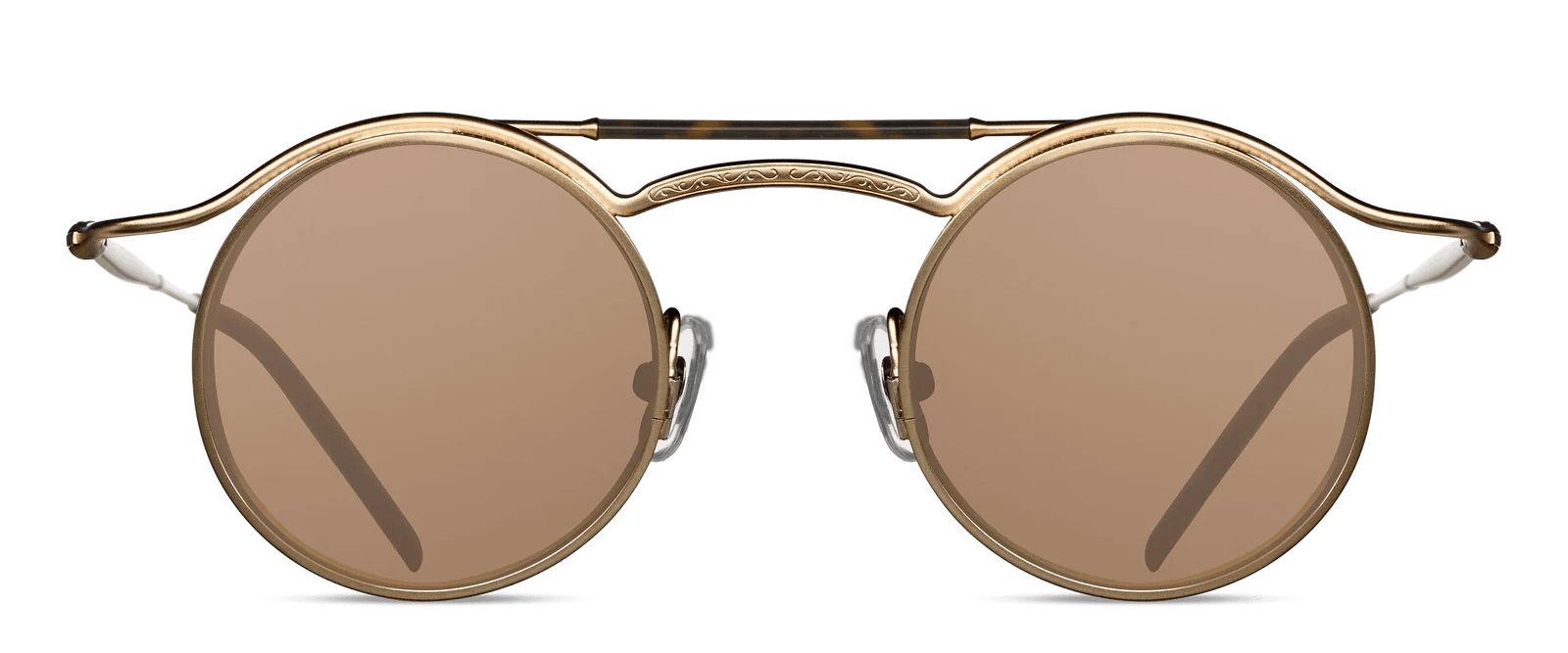 monture solaire homme femme matsuda héritage m2903H pilote ronde titane antique gold marron