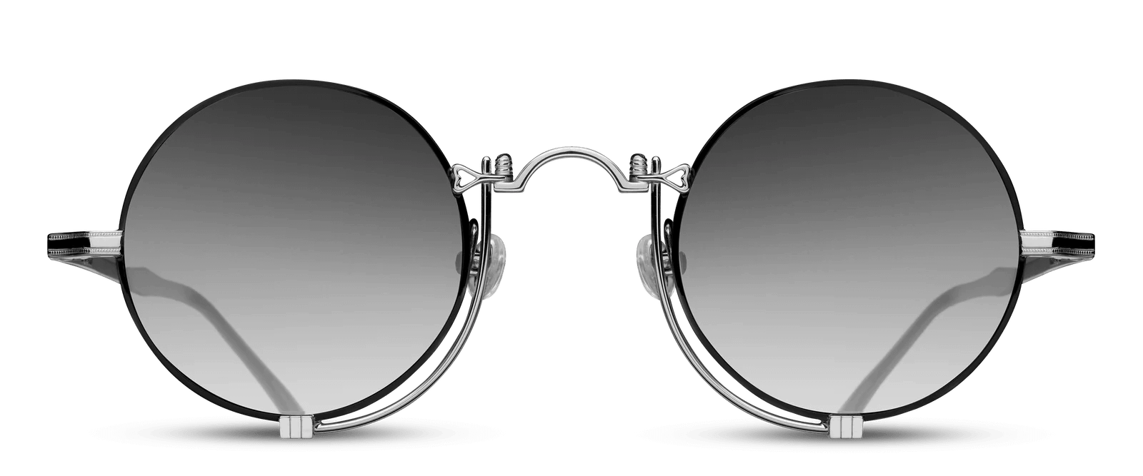 monture solaire homme femme matsuda M10601H ronde métal titane vintage heritage noir argent