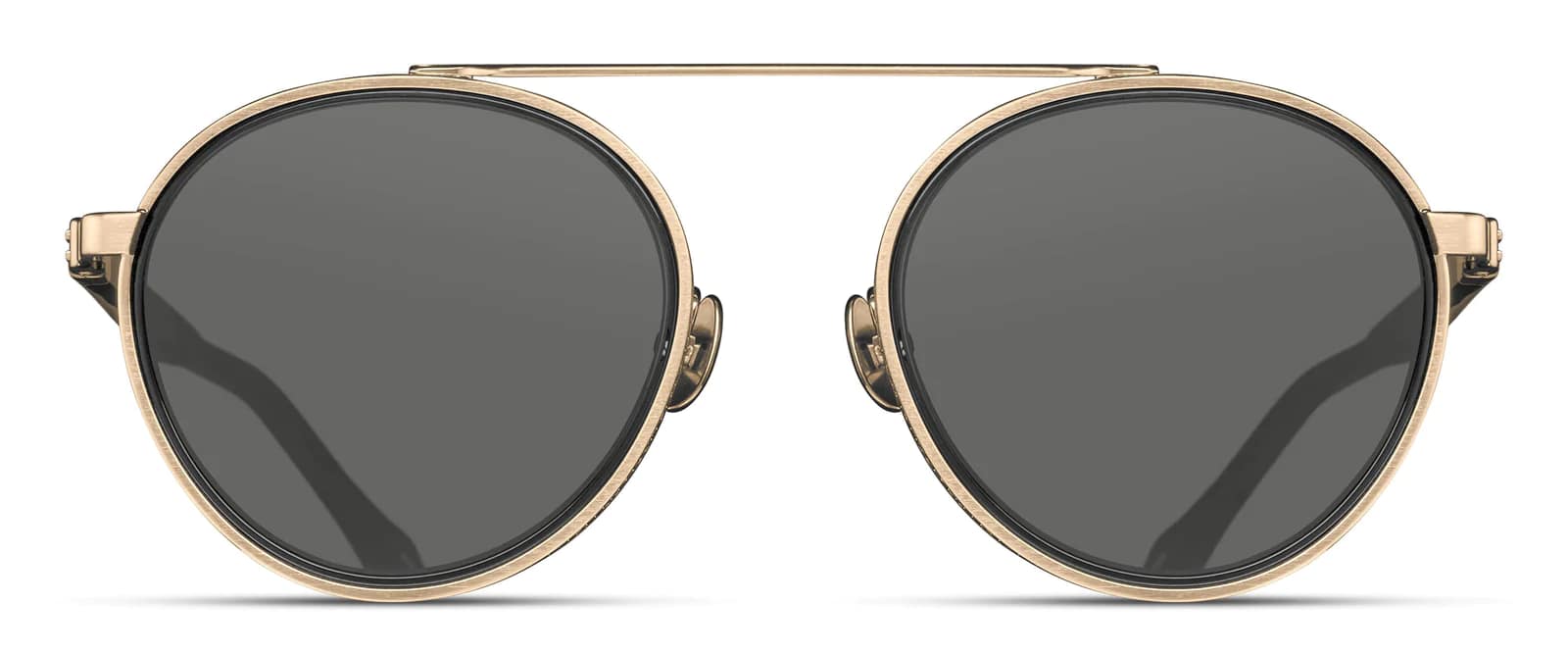 monture solaire homme femme matsuda m3125 pilote ronde metal titane antique gold marron