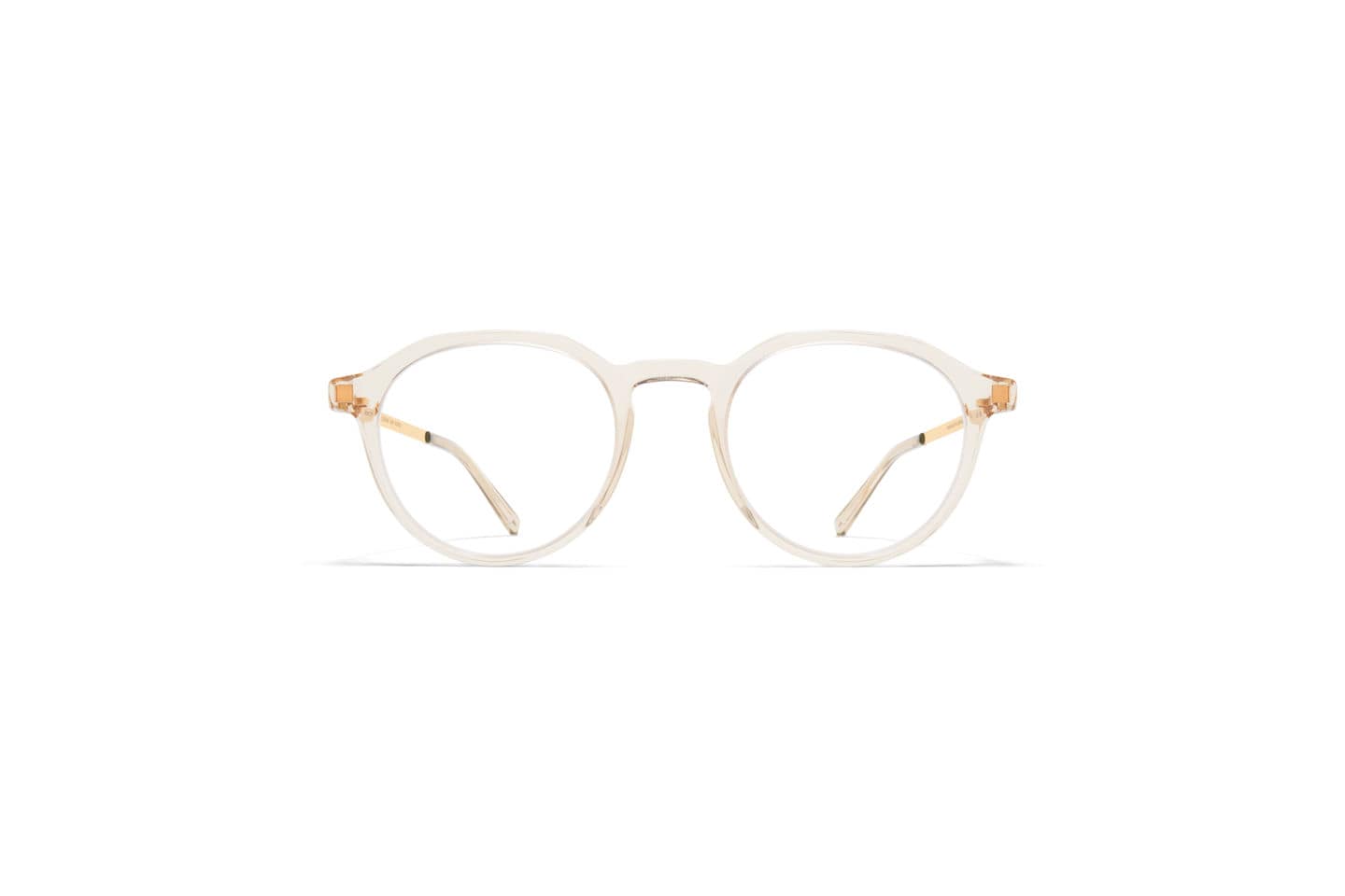 monture optique homme femme mykita saga ronde pantos cranté combine cristal branche dore