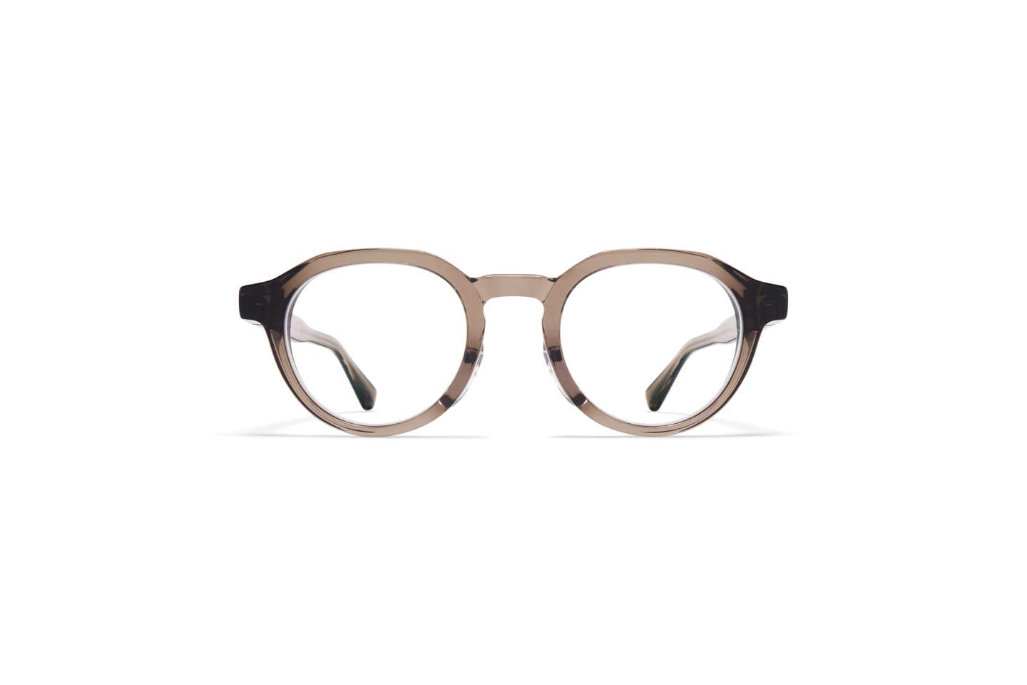 monture optique homme femme mykita niam acetate epaisse pantos ronde marron beige transparent taupe
