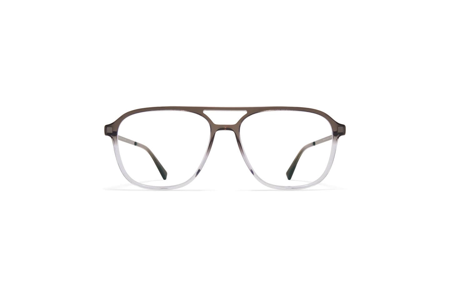 monture optique homme femme mykita gylfi grande pilote combine marron bicolore branche titane