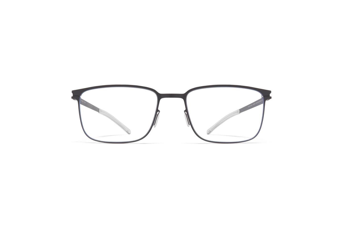 monture optique homme mykita bud rectangle titane fine gris fonce