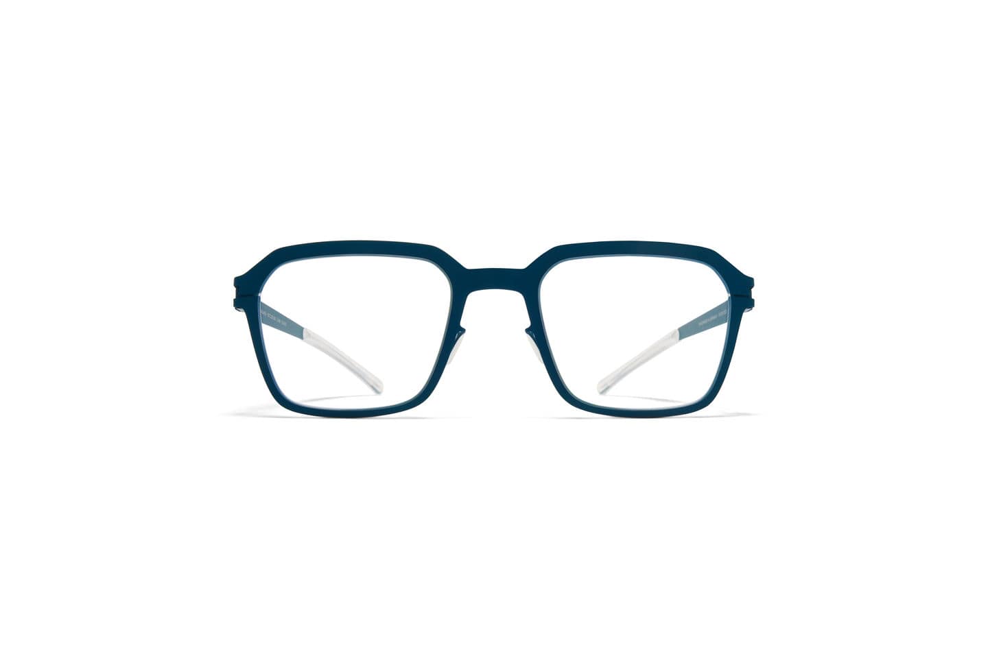 monture optique homme femme mykita garland grande carré epaisse metal bleu
