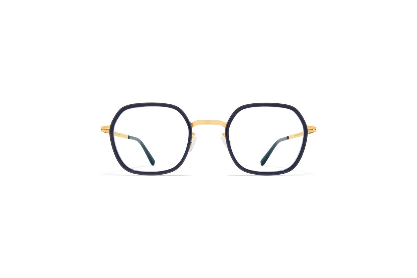 monture optique femme mykita ven grande carré combine noir doré or