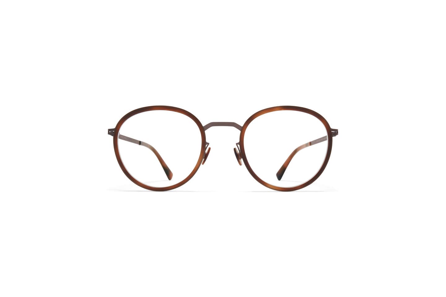 monture optique homme femme mykita tuva ronde pantos combine ecaille marron