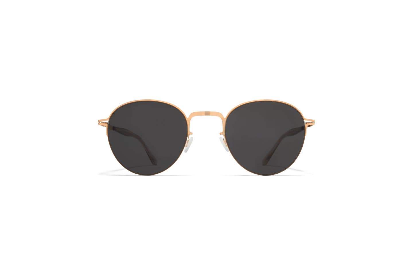 monture solaire homme femme mykita tate ronde fine metal titane or doré