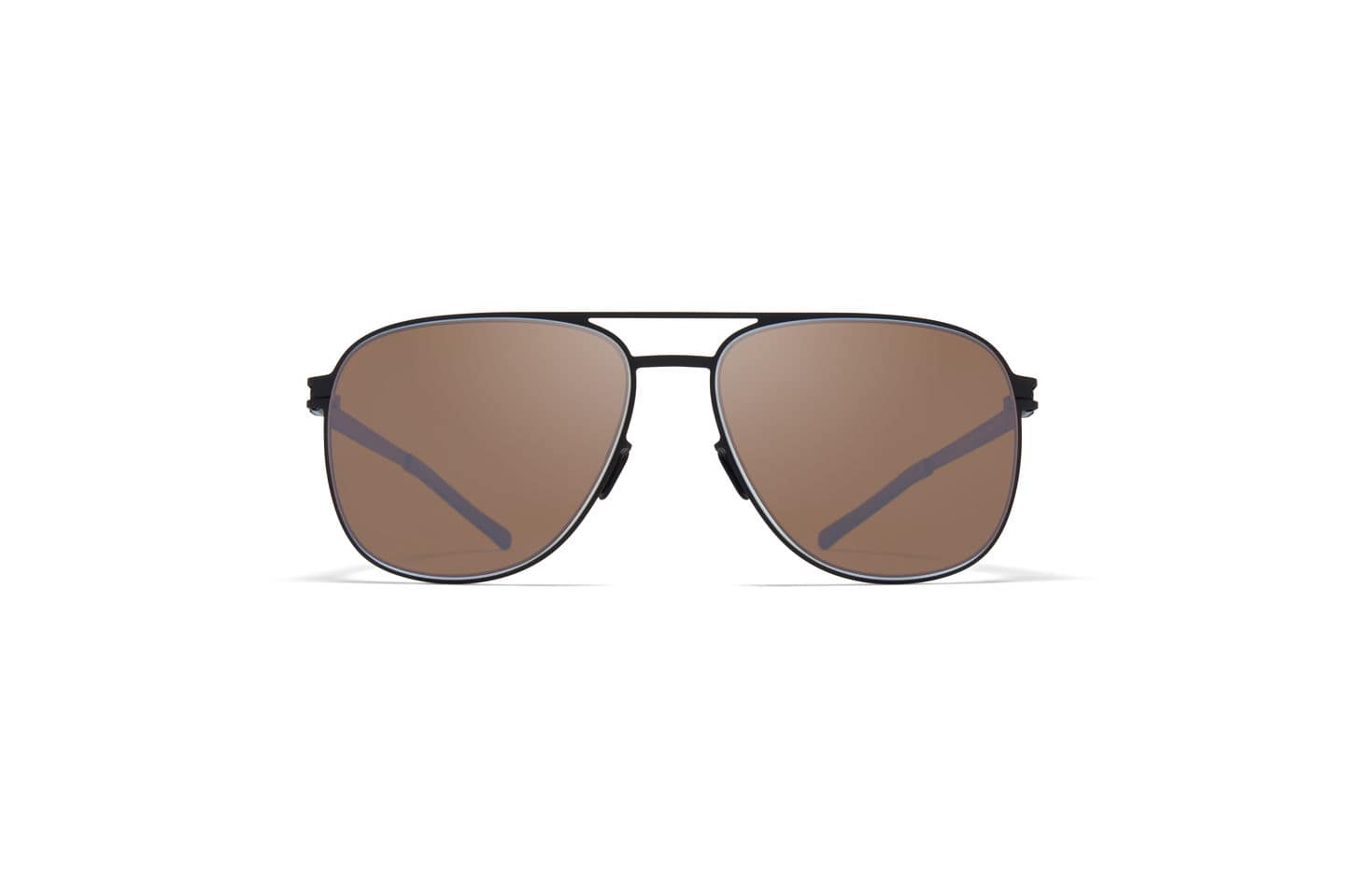 monture solaire homme femme mykita caleb grande pilote fine titane metal noir verres polarisés