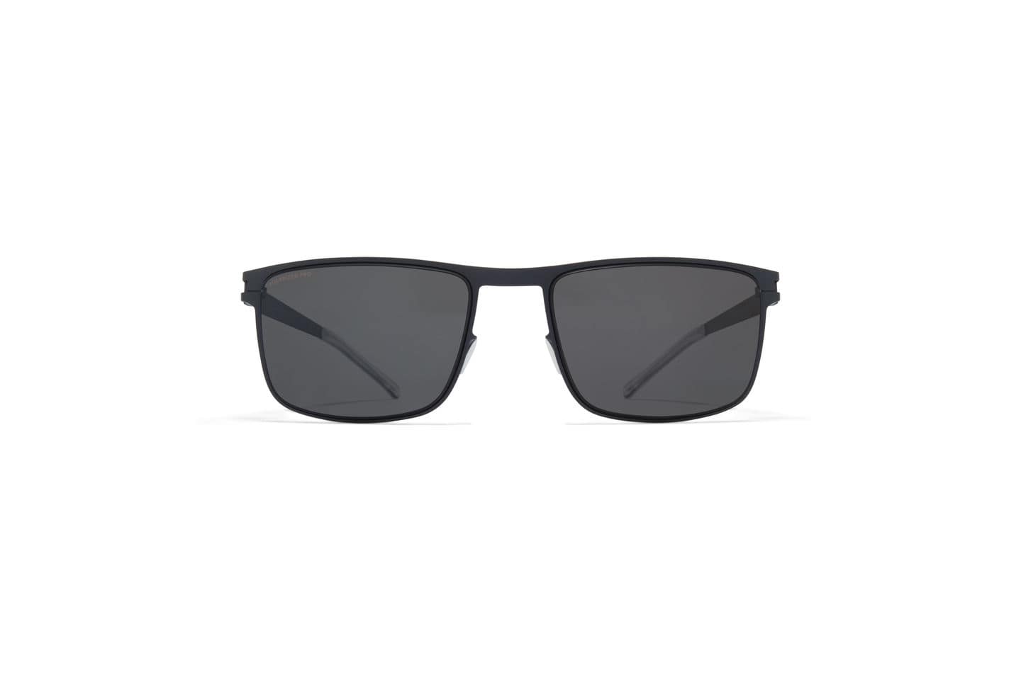 monture solaire homme mykita donovan metal titane rectangulaire noire grise