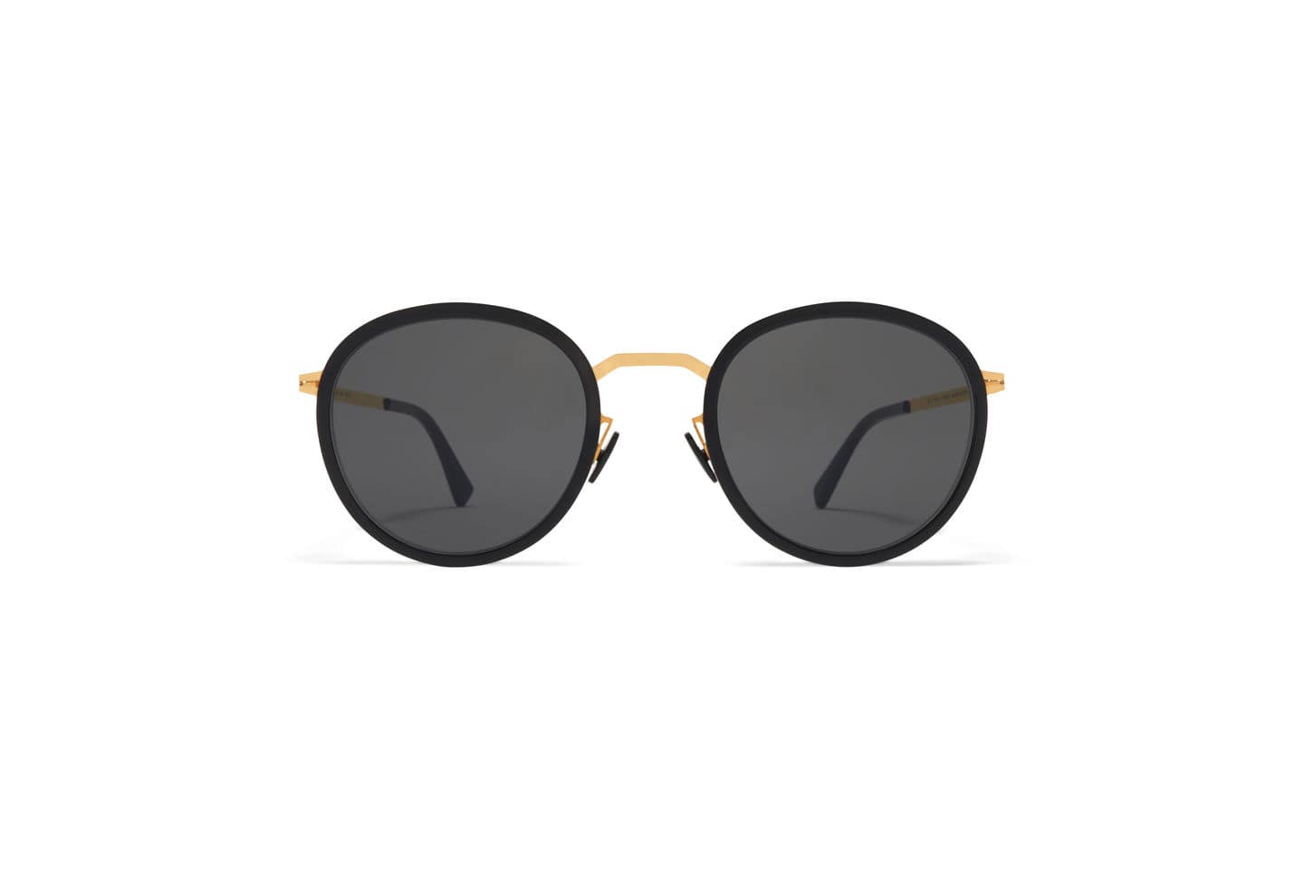 monture solaire homme femme mykita tuva ronde combiné noir or