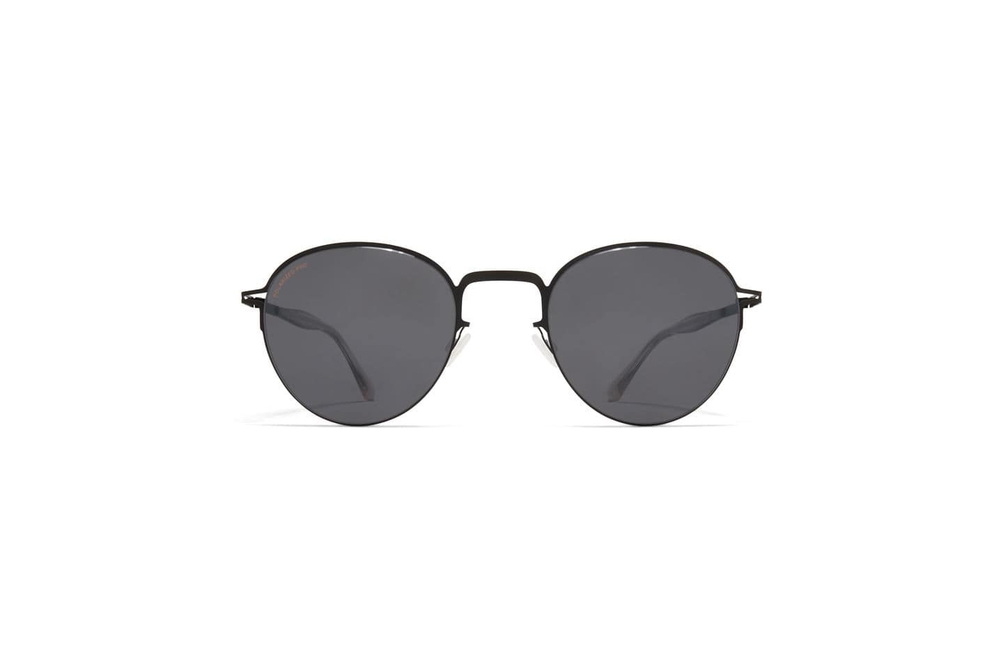 monture solaire homme femme mykita tate ronde fine metal titane noir