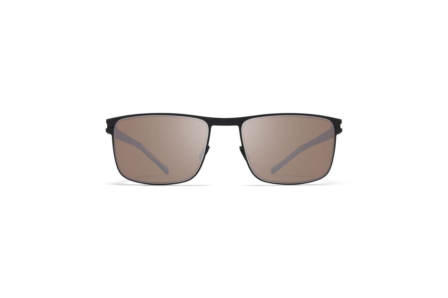 monture solaire homme mykita donovan rectangulaire noir metal titane verres polarisés