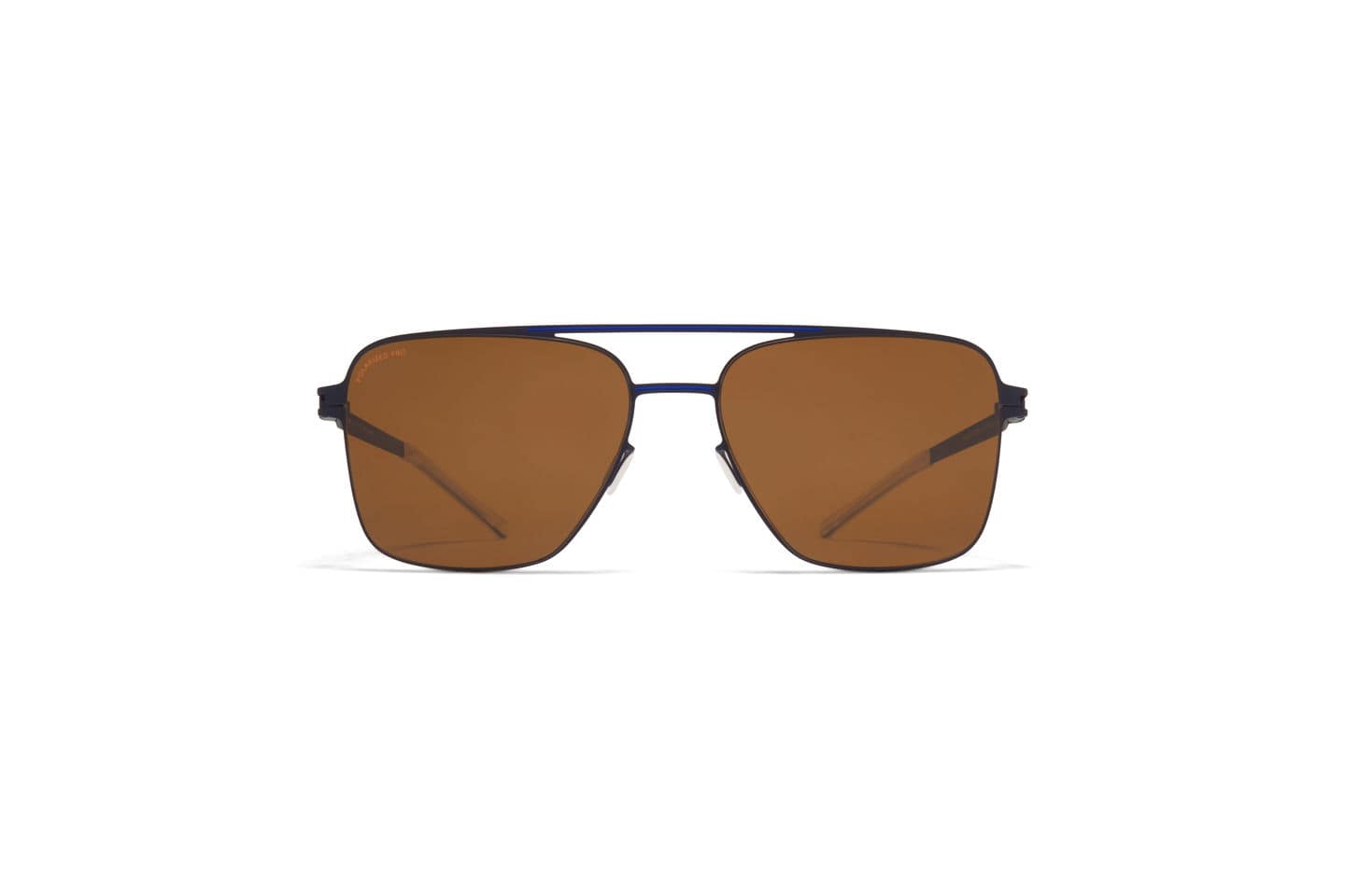 monture solaire homme femme mykita bernie grande pilote fine titane metal noir verres polarisé