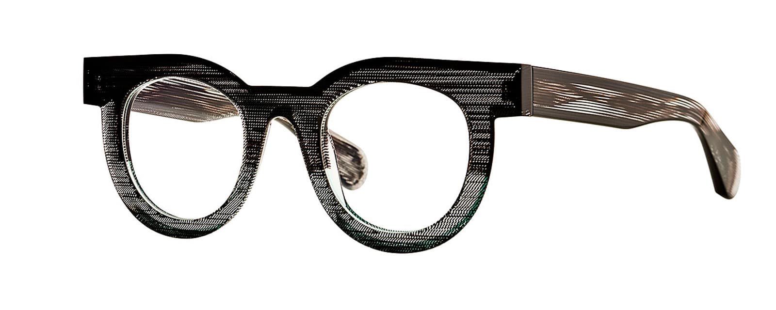 monture optique femme theo mille 81 acetate epaisse grande papillon grise striée