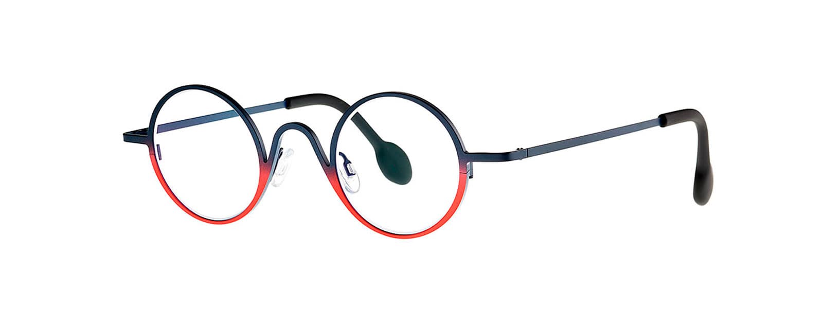 monture optique homme femme theo stanley ronde titane bicolore noire rouge