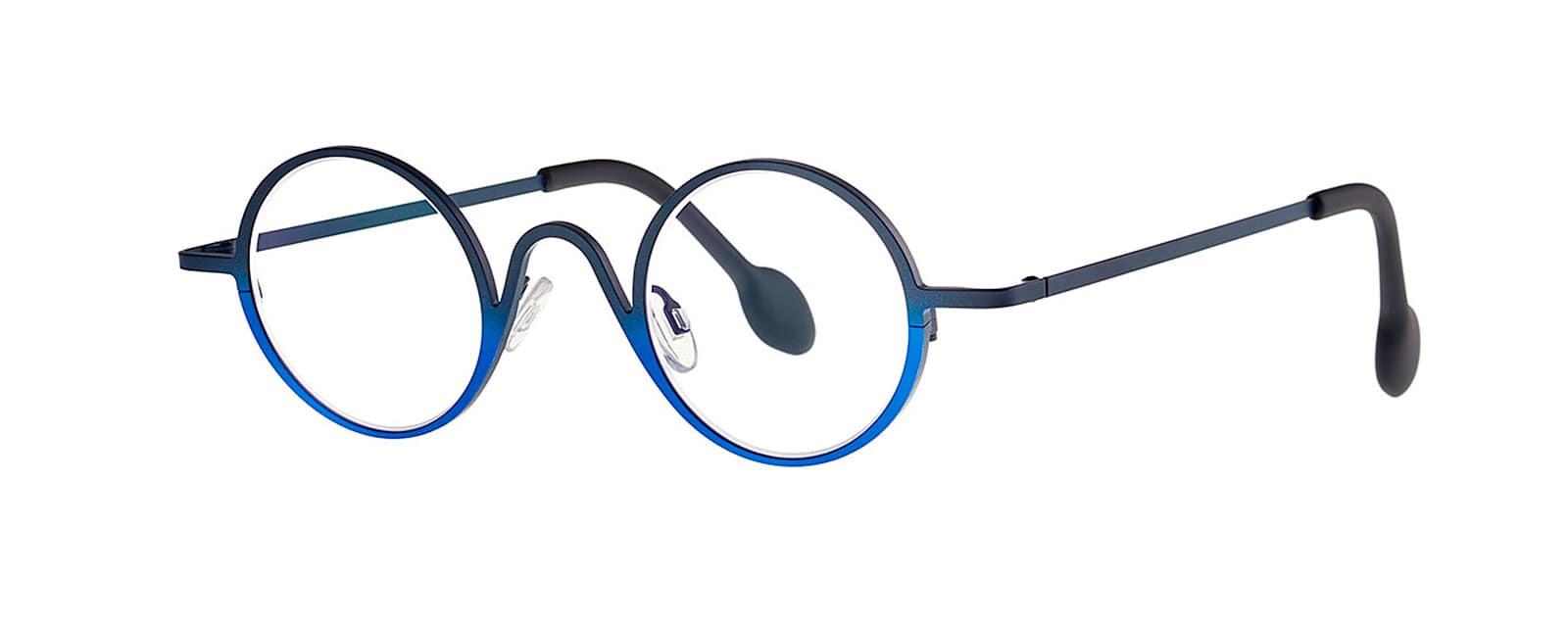 monture optique homme femme theo stanley ronde titane bicolore noir bleu