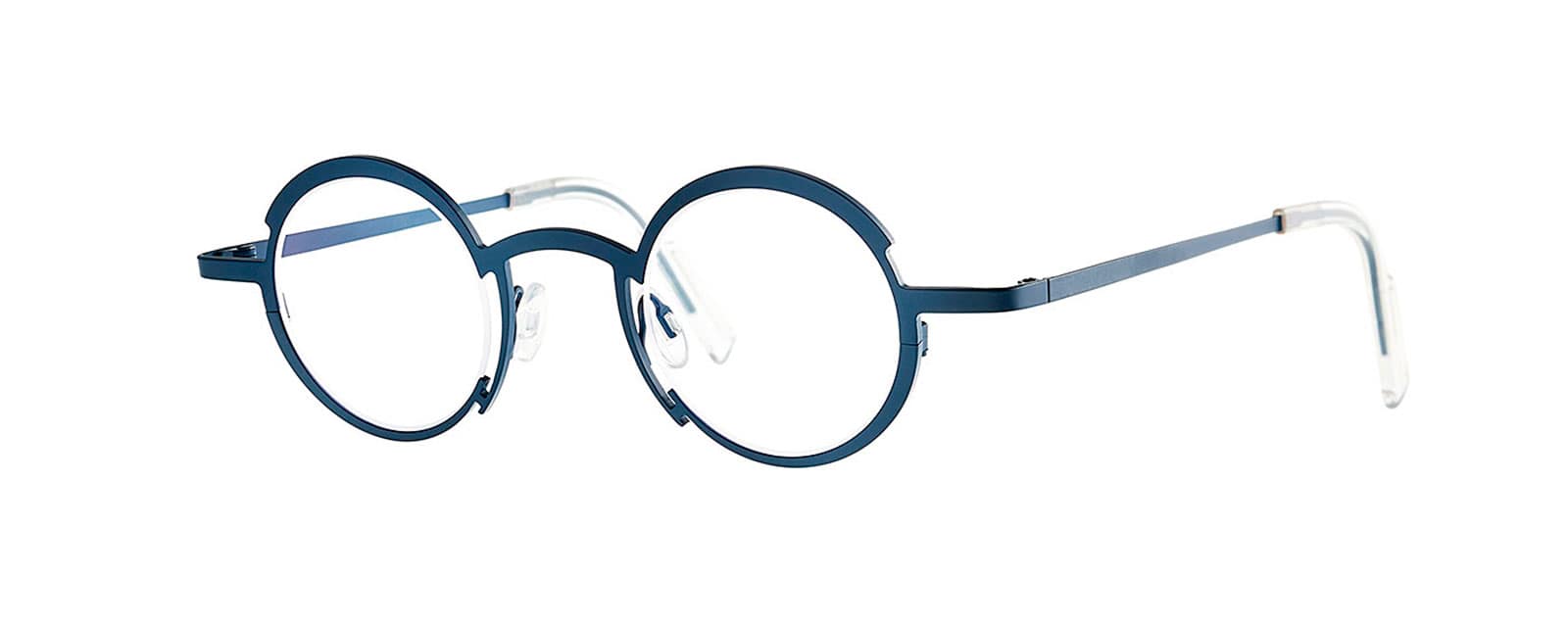 monture optique homme femme theo frequency ronde titane epaisse bleu marine